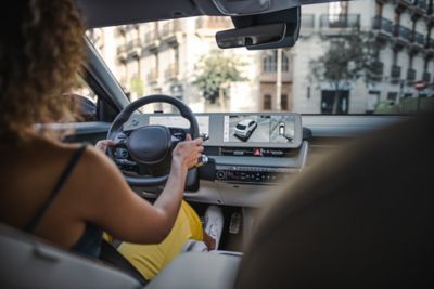 A close up of the front driver side of Hyundai IONIQ 5.