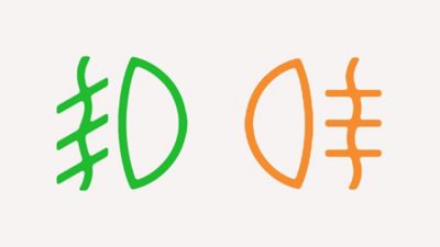 Symbole świateł przeciwmgielnych przednich i tylnych