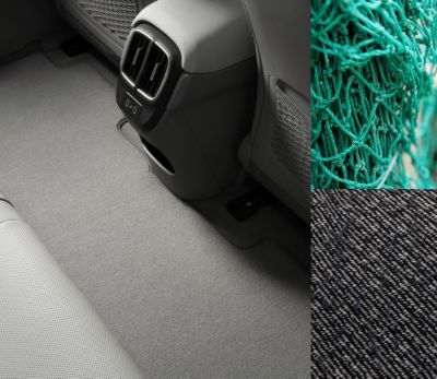 Filets de pêche recyclés utilisés dans le tapis du Hyundai IONIQ 6.