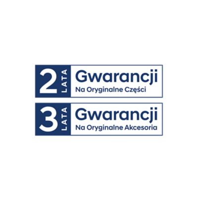 Logo 2 lata gwarancji na oryginalne części Hyundai oraz 3 lata na oryginalne akcesoria Hyundai.