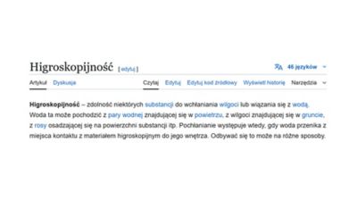 Definicja pojęcia higroskopijny