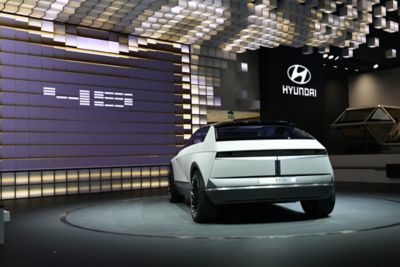 Image of Hyundai’s full electric concept car: 45, shown from the rear.