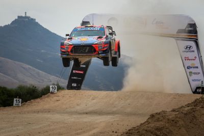i20 i aksjon under Rally Mexico i 2020. Foto.