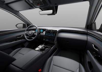 Ekran dotykowy w kokpicie nowego kompaktowego SUV-a Hyundai TUCSON Plug-in Hybrid.