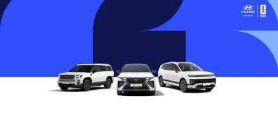 Photo of the touch screen in the dashboard of a Hyundai car.