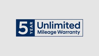 Hyundai 5 year unlimited mileage warranty.