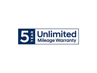 Hyundai 5 Year Unlimited Mileage Warranty label.