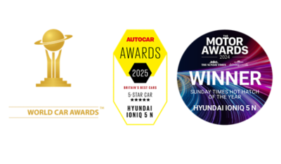 Award logos for Hyundai IONIQ 5 N.