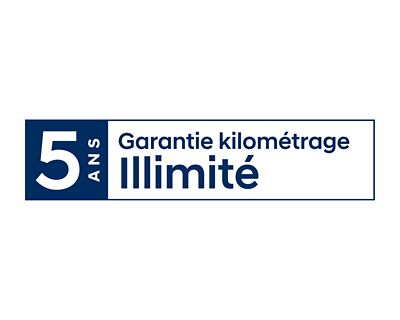 Logo de la garantie Hyundai kilométrage illimité 5 ans.