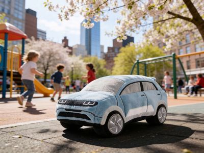 Dach Hyundaia KONA Electric z rowerem na bagażniku rowerowym oraz Hyundai SANTA FE z tylnym bagażnikiem.