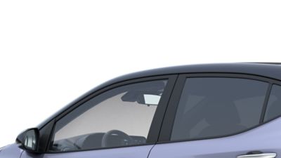 Keep the heat out and stay private with the tinted rear windows of the Hyundai i10.