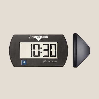 Vorder- und Seitenansicht der digitalen Parkscheibe.