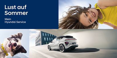 Collage zu den Hyundai Sommer-Angeboten und dem Schriftzug "Lust auf Sommer".