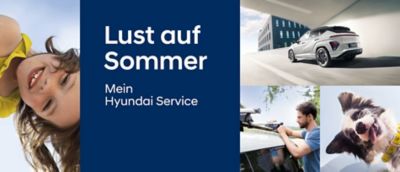 Collage zu den Hyundai Sommer-Angeboten und dem Schriftzug "Lust auf Sommer".