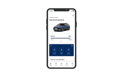 Hyundai Bluelink® Connected Car Services app displayed on a smartphone
