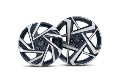 The new 16" and 17" alloy wheel available on the Hyundai i20.