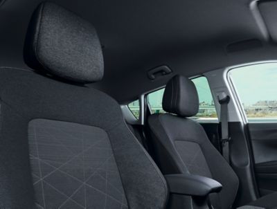 The generous headroom inside the all-new Hyundai BAYON compact crossover SUV.