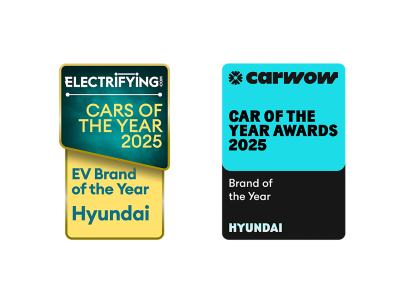 Hyundai brand award logos.