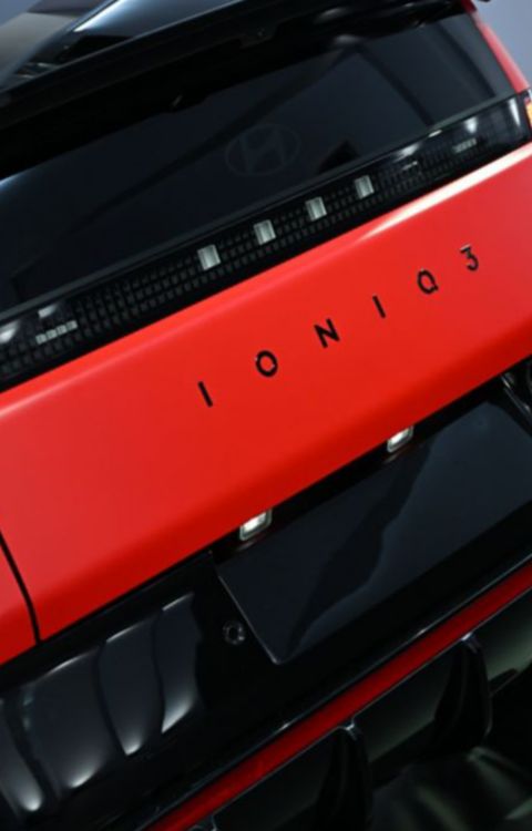 Detail van achterzijde Hyundai IONIQ 3.