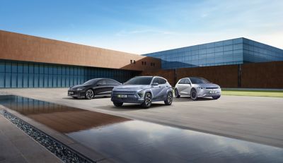 Hyundai EV range image with IONIQ 5, IONIQ 6 and KONA EV