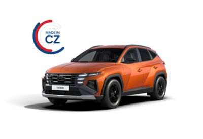 TUCSON GO Czech v oranžové barvě.