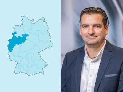 Symbolbild Gewerbekunden-Distriktleiter Region 2: Deutschlandkarte mit markiertem Distrikt.