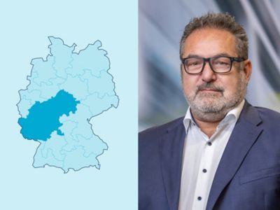 Symbolbild Gewerbekunden-Distriktleiter Region 4: Deutschlandkarte mit markiertem Distrikt.