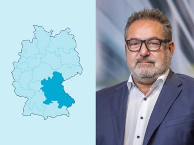 Symbolbild Gewerbekunden-Distriktleiter Region 5: Deutschlandkarte mit markiertem Distrikt.
