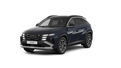 Hyundai Tucson Plug-in Hybrid s rozsvietenými svetlami.