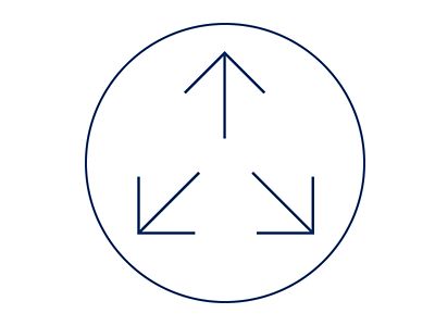 	 Symbol-Grafik für die Hyundai FINANCE 3-Wege-Finanzierung mit drei Optionen zum Vertragsende.