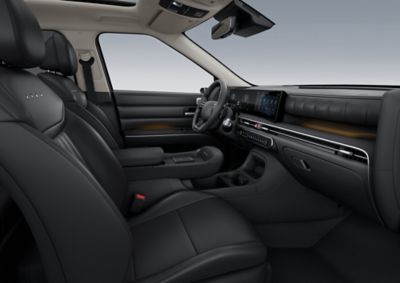 Nahaufnahme der ersten Sitzreihe im Hyundai NEXO.	