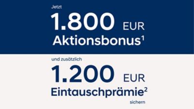 Grafik für den Aktionsbonus von 5.000 Euro und Eintauschprämie von 1.200 Euro.