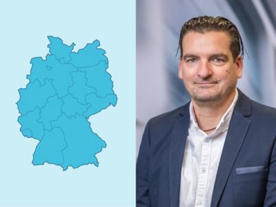 Symbolbild Gewerbekunden-Distriktleiter Überregional: Komplett markierte Deutschlandkarte.