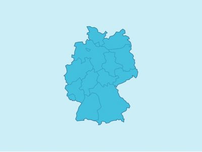 Symbolbild Gewerbekunden-Distriktleiter Überregional: Komplett markierte Deutschlandkarte.