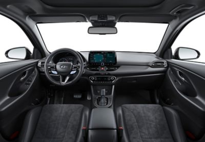Interior view of the Hyundai i30 N performance hatchback.