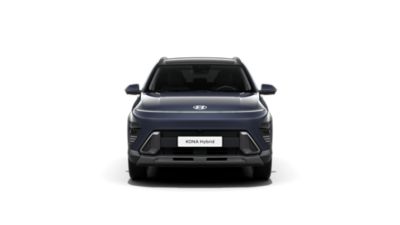 Frontansicht eines blauen Hyundai KONA.