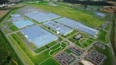 Vue aérienne d’une usine Hyundai.