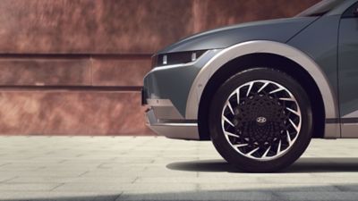 The Hyundai IONIQ 5 front tyre.