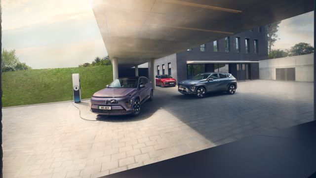 The all-new Hyundai KONA driving on the road.