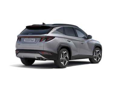 	The all-new Hyundai TUCSON Plug-in Hybrid compact SUV pictured from the side with its sporty look.