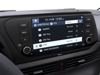 Il display audio touchscreen da 8’’ all’interno del Nuovo Urban SUV compatto Hyundai BAYON