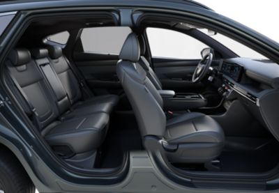 TUCSON interior shot with cut away B pillar.