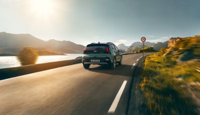 The Hyundai BAYON on a country road.