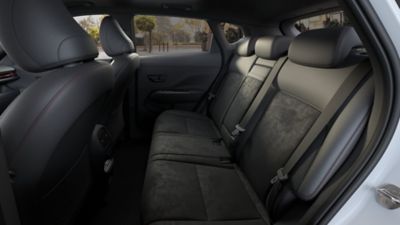 The welcoming rear seats of the all-new Hyundai KONA Electric N Line.