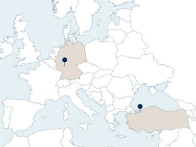 A map of Europe showing the locations of Hyundai plants and R&D centres in Europe.