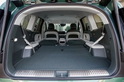 Hyundai IONIQ 9 maximale bagageruimte met alle zitrijen neergeklapt