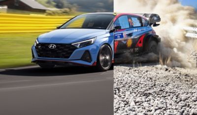 Hyundai SANTA FE jedzie przez zielony las.