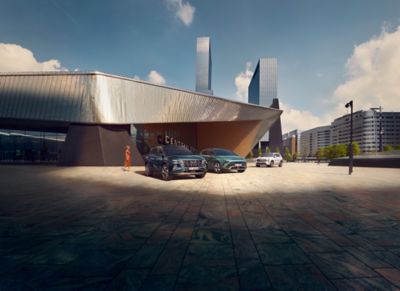 Hyundai auto noleggio in ambiente urbano
