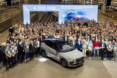 A Hyundai TUCSON on the production floor in of the Hyundai plant in Czech Republic. 