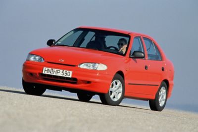 De eerste Hyundai Accent, die in Nederland Excel heette.